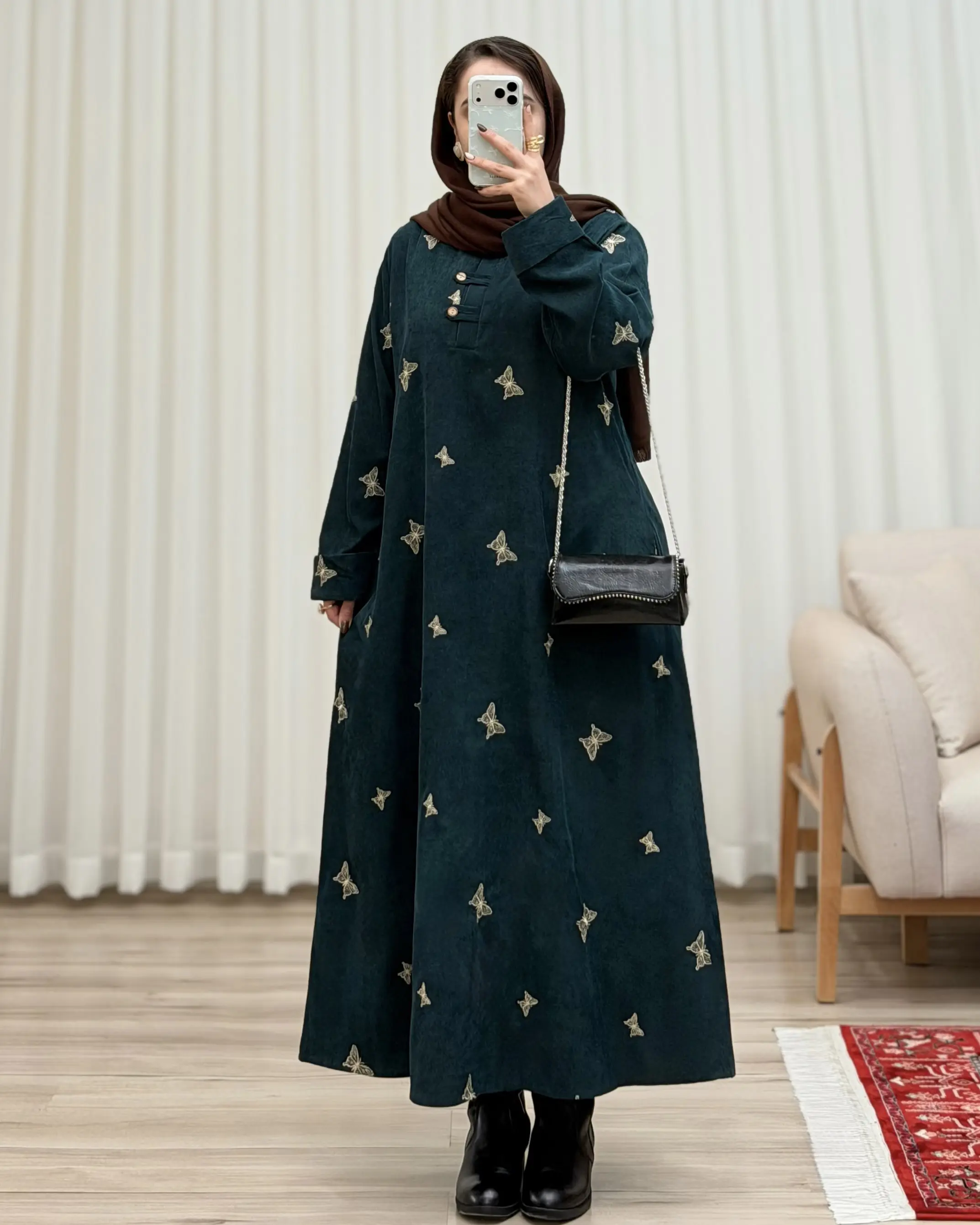 کفتان کبریتی تمام گلدوزی پروانه